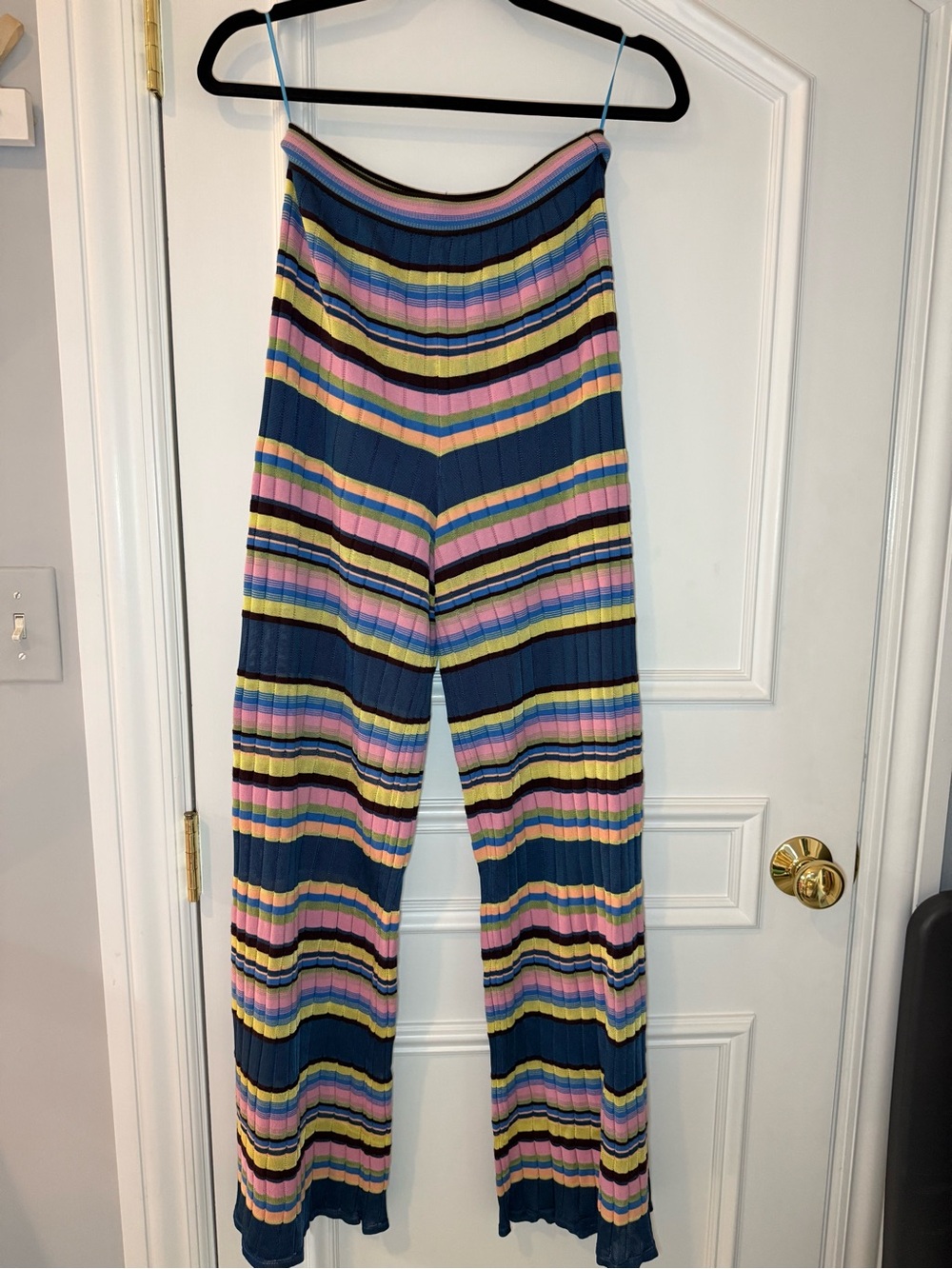 M Missoni Collection Multicolor Rib Knit Wide Leg Pull-On Pants Size XS